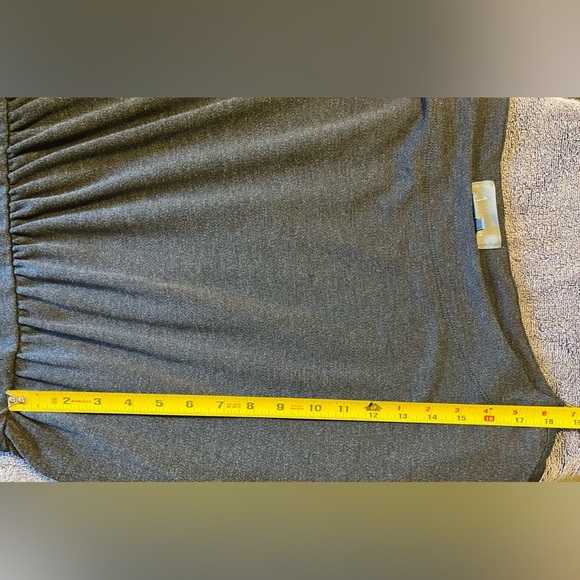 Anthropologie Gray Knit Column Boatneck Midi Dress Sz S Stretch Goth Grunge Punk - Picture 6 of 8